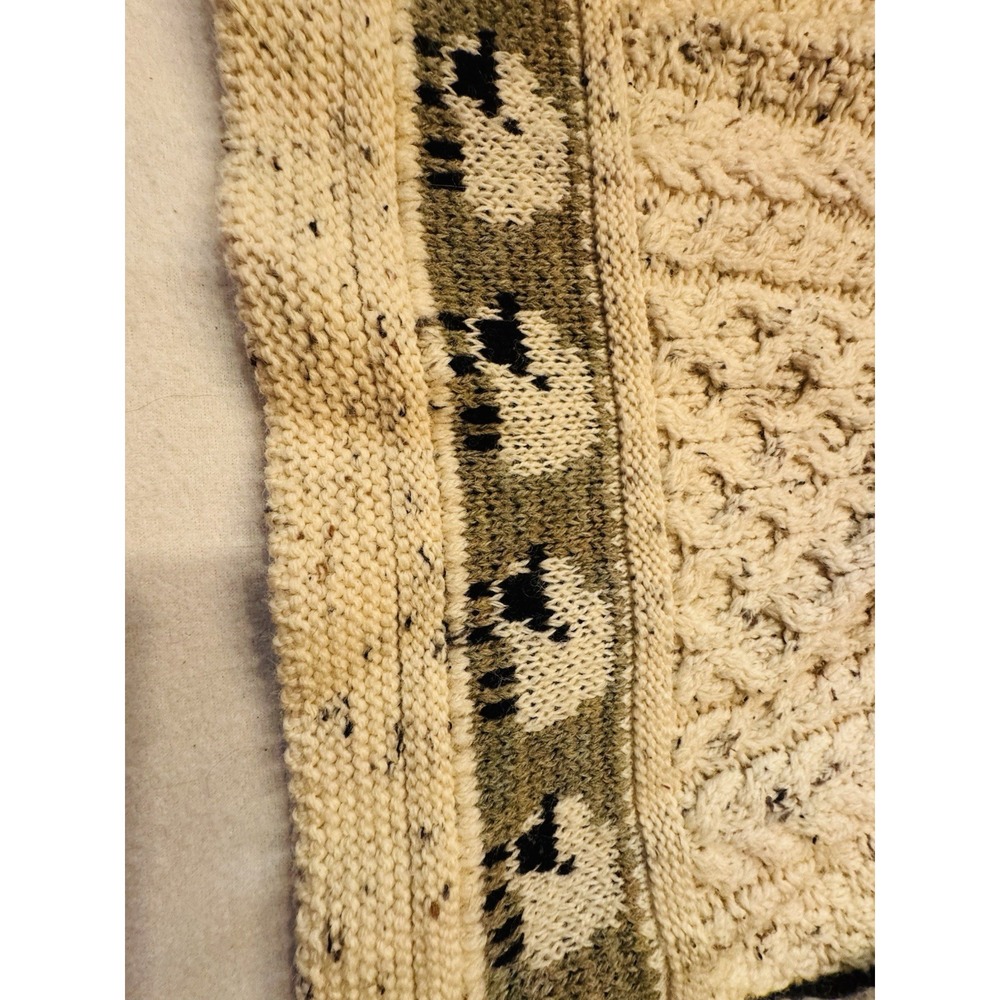 Aran Country Kids Isles Sheep Knitwear 100% Merino Wool Cream XL - Picture 5 of 10